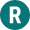 The letter R inside a green circle