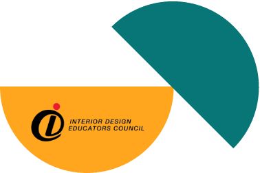 IDEC logo with a half orange and green circle