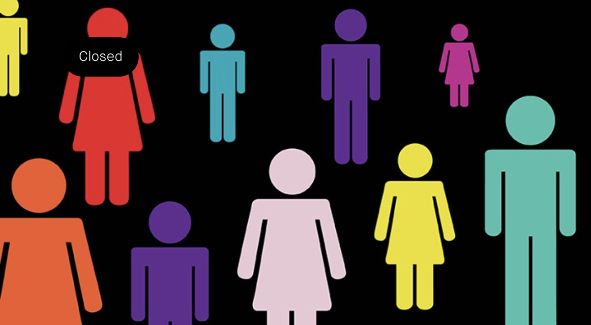 Rainbow colored people icon graphics